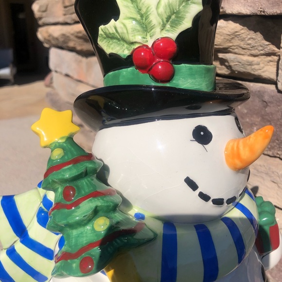 Christmas cookie jar snowman by Fritz and Floyd - Picture 9 of 16